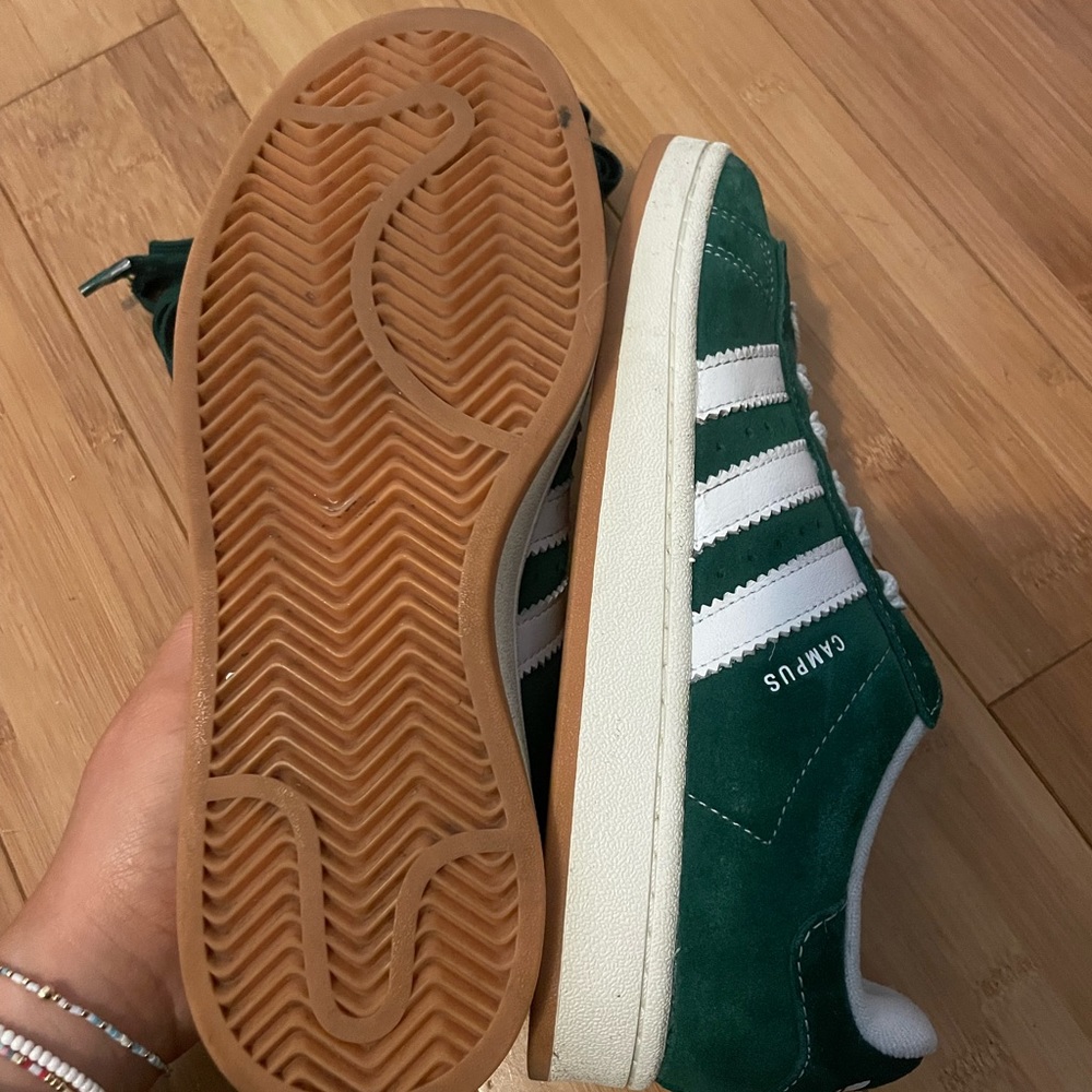 adidas Originals Campus Green White Suede Sneakers - Picture 4 of 4